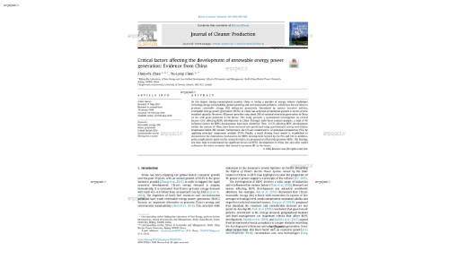 Critical factors affecting the development of renewable energy power generation: Evidence from China
